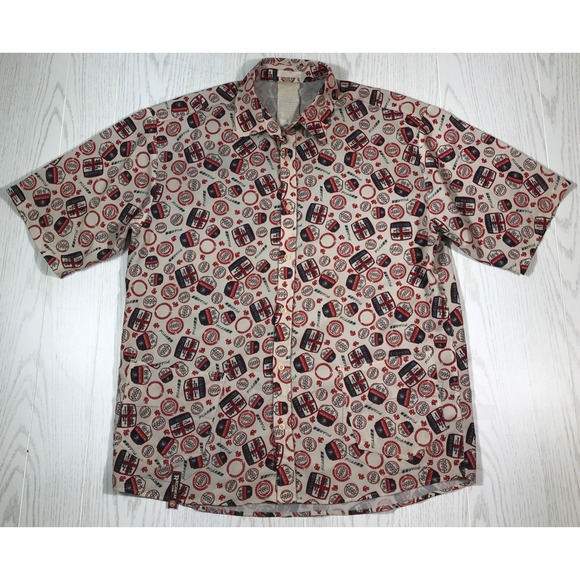 Vintage Rocawear Shirt Men XL  Button Up Short Sleeve Graphic Retro y2k Hip Hop - Picture 1 of 11